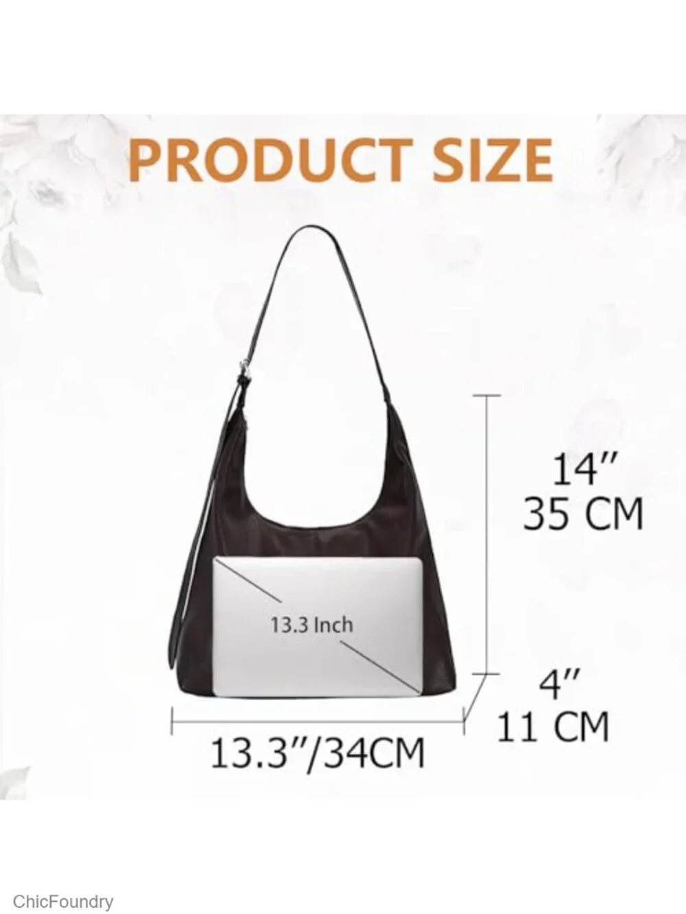 Large Vegan Leather Hobo Bag Slouchy Tote Shoulder Handbag Travel Work